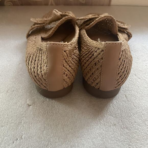 Charles David Shoes Womens Size 8.5 M Tan Finite Woven Raffia Bow Loafers Flats - Picture 2 of 9